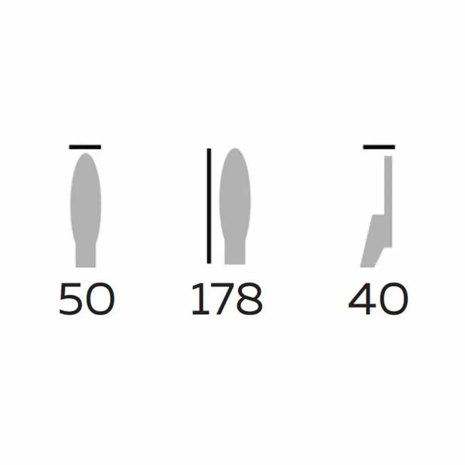 Specchio da Terra Design in Legno di Frassino e Metallo Made in Italy - Cuspide Viadurini