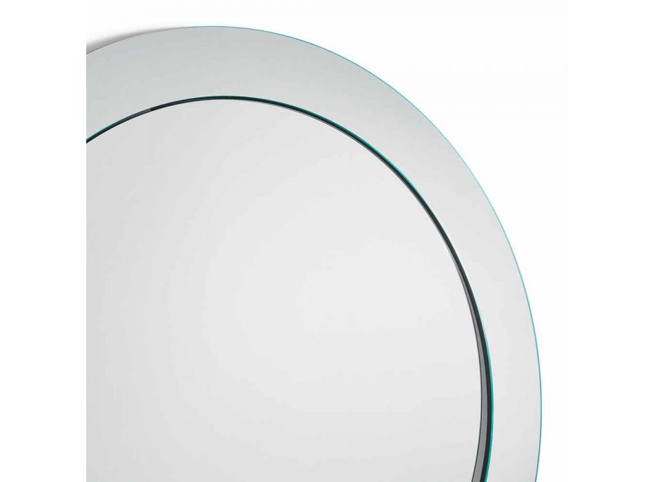 Specchio da Terra Rotondo Moderna con Cornice Inclinata Made in Italy – Salamina Viadurini