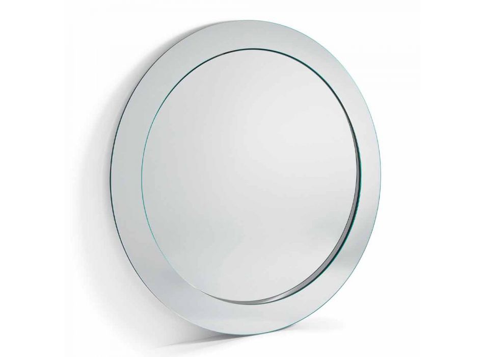 Specchio da Terra Rotondo Moderna con Cornice Inclinata Made in Italy – Salamina Viadurini