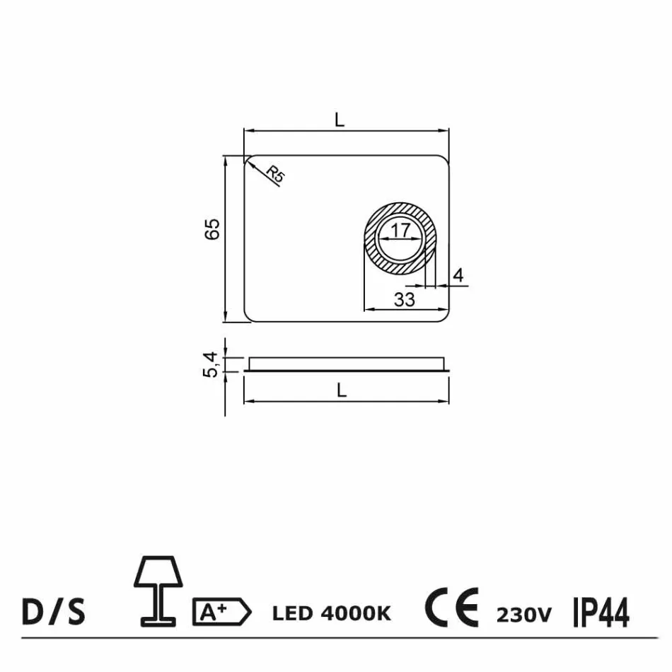 Specchio da trucco design moderno, illuminazione LED, Maren   Viadurini