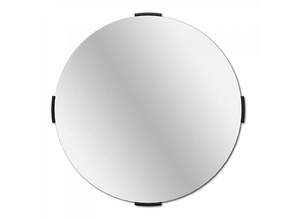 Specchio Decorativo a Muro di Design Tondo Moderno a Sbalzo con Cornice - Odosso Viadurini