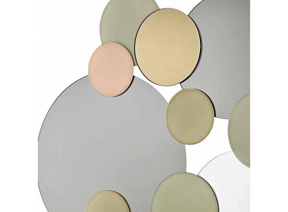 Specchio Decorativo a Parete con Cerchi Colorati Design in 2 Dimensioni - Babol Viadurini
