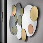Specchio Decorativo a Parete con Cerchi Colorati Design in 2 Dimensioni - Babol Viadurini