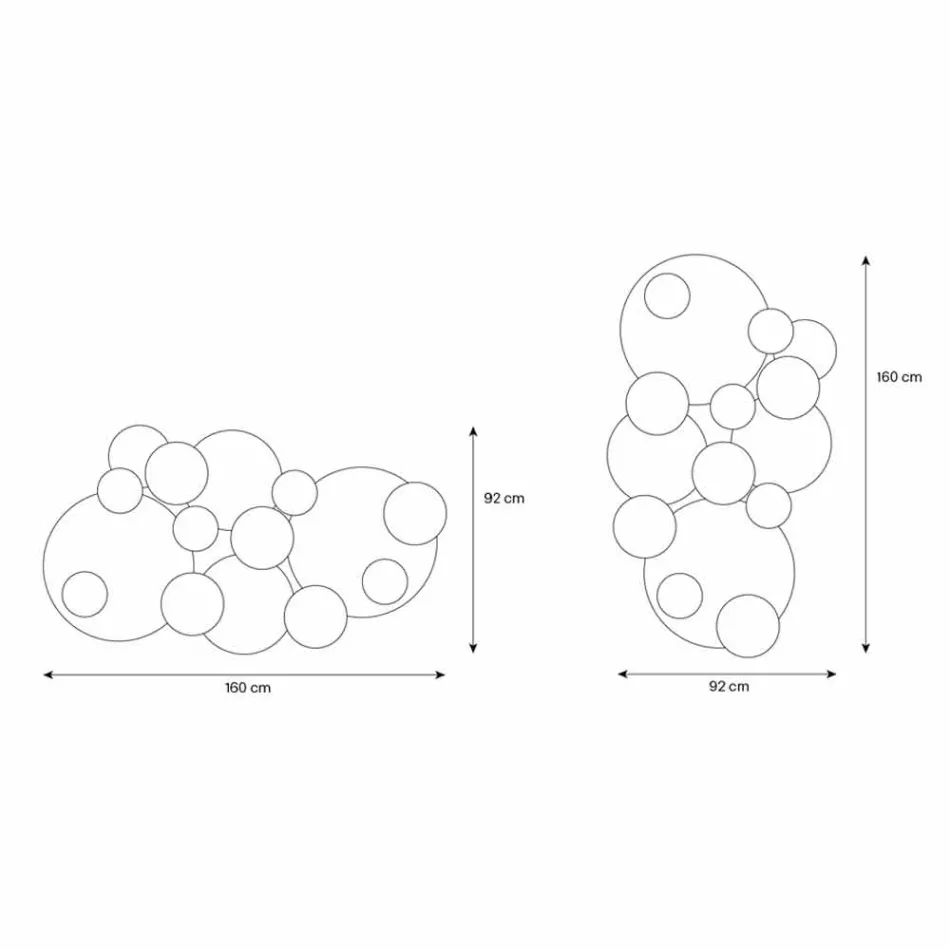 Specchio Decorativo a Parete con Cerchi Colorati Design in 2 Dimensioni - Babol Viadurini