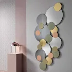 Specchio Decorativo a Parete con Cerchi Colorati Design in 2 Dimensioni - Babol Viadurini