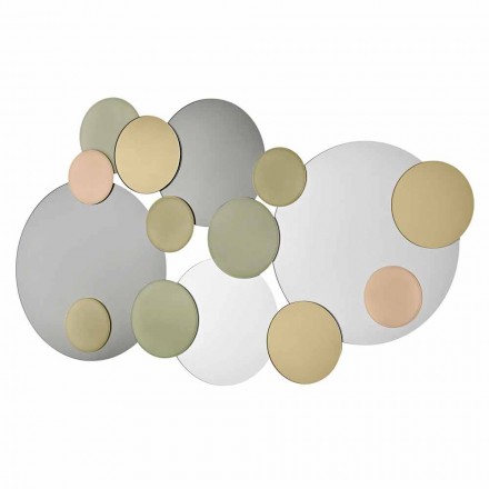 Specchio Decorativo a Parete con Cerchi Colorati Design in 2 Dimensioni - Babol Viadurini