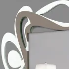 Specchio Decorativo da Parete Design Grande Moderno Bianco e Cacao - Bocchio Viadurini