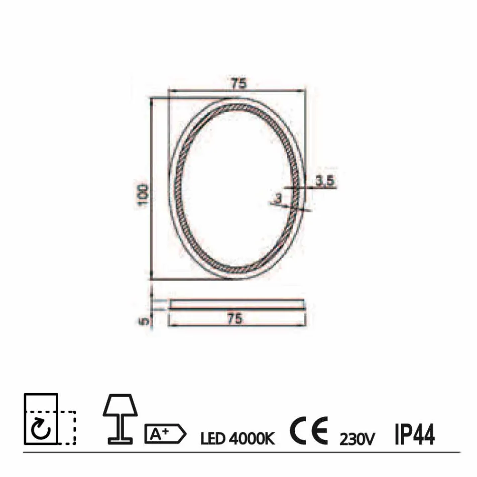Specchio design moderno con illuminazione LED da bagno Pura   Viadurini