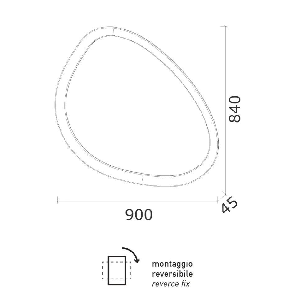 Specchio di Forma Irregolare con Retroilluminazione made in Italy - Ride Viadurini