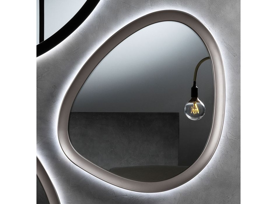 Specchio da parete moderno decorativo appeso 61 x 91 cm Telaio in MDF Forma irregolare Giallo Venas