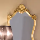 Specchio Foglia Oro Classico con Cornice Sagomata Made in Italy - Prezioso Viadurini