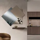 Specchio Formato da 3 Lastre Sovrapposte, 2 Bronzo e 1 Fumè - Armida Viadurini