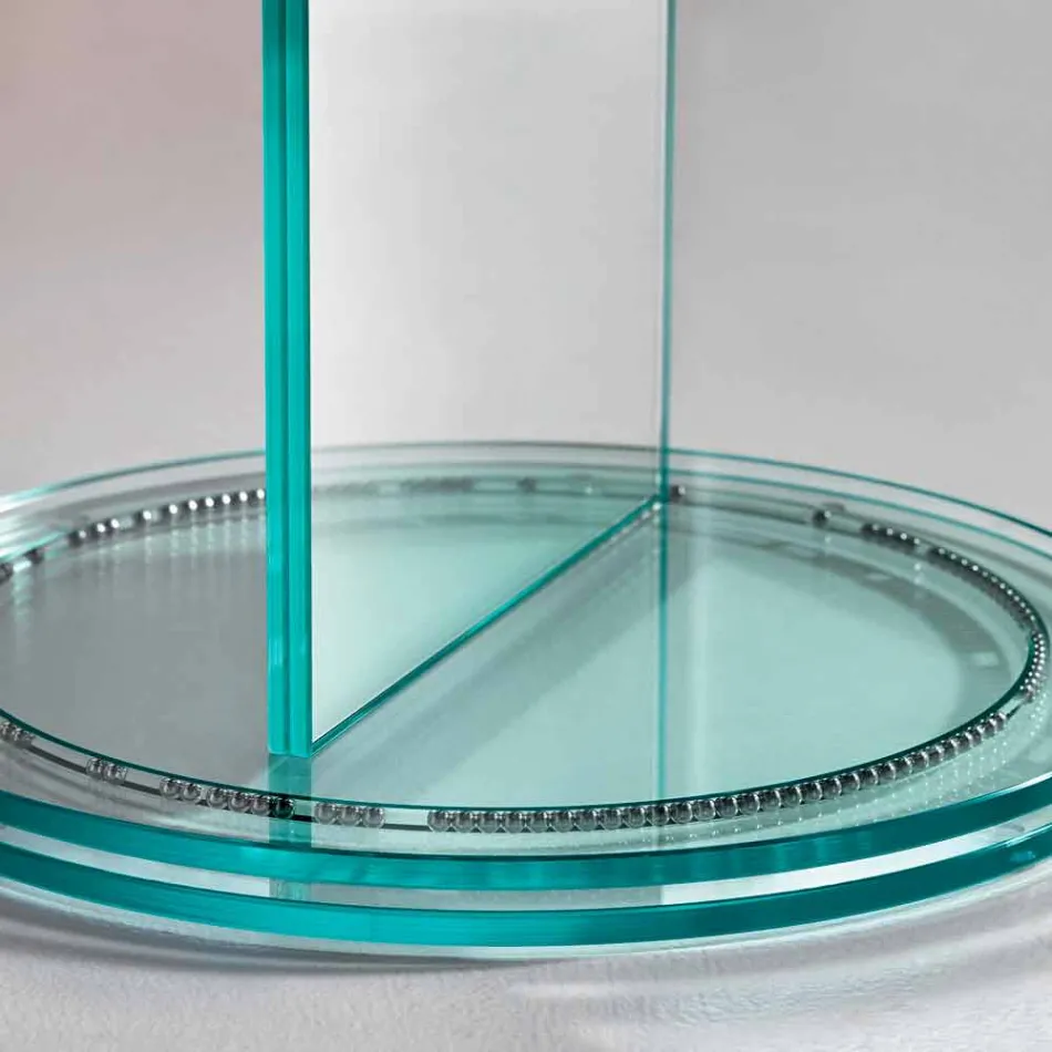 Specchio Freestanding Bifacciale con Base Rontante in Vetro di Lusso - Gaudenzio Viadurini