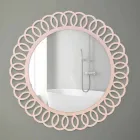 Specchio Grande da Parete di Design Decorativo e Moderno in Legno Rosa - Crown Viadurini