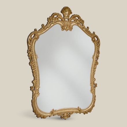 Specchio in Legno con Cornice Traforata Sagomata Made in Italy - Amazzone Viadurini