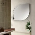 Specchio in Vetro con Incisioni in Due Misure e Colori Made in Italy - Vela Viadurini