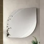 Specchio in Vetro con Incisioni in Due Misure e Colori Made in Italy - Vela Viadurini