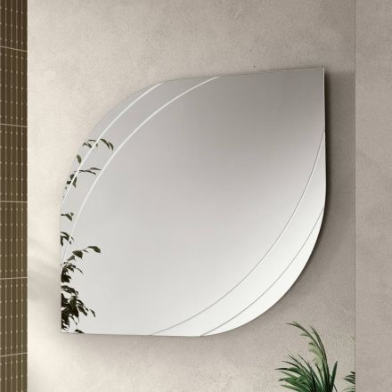 Specchio in Vetro con Incisioni in Due Misure e Colori Made in Italy - Vela Viadurini