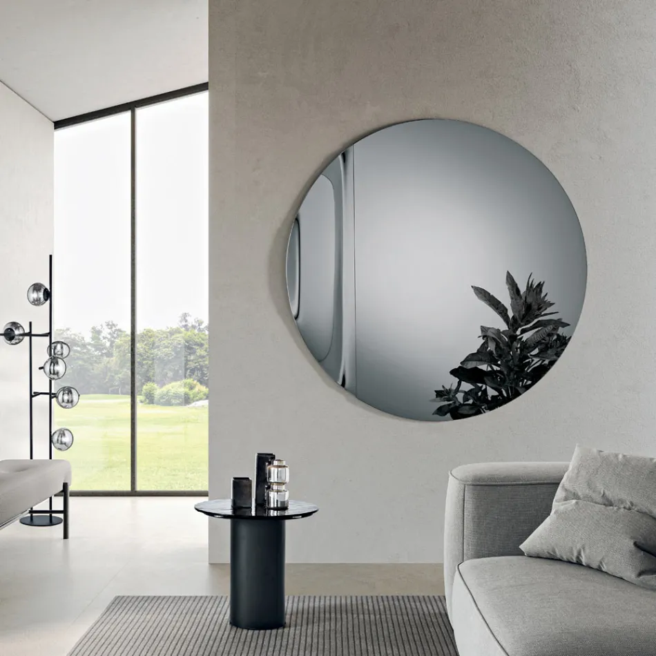 Specchio in Vetro Fuso con Onda Made in Italy - Candida Viadurini