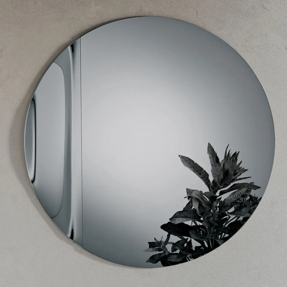 Specchio in Vetro Fuso con Onda Made in Italy - Candida Viadurini