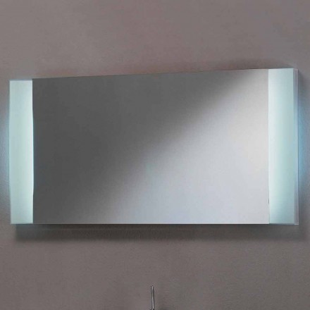 Specchio luminoso a LED di design con bordi vetro satinato Sam   Viadurini