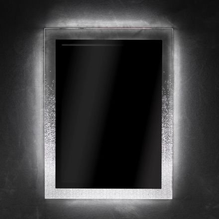 Specchio Luminoso in Cristallo Acrilico Design con Decori Rotondi - Carotte Viadurini