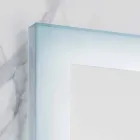 Specchio moderno con bordi vetro satinato, illuminazione LED, Ady  Viadurini