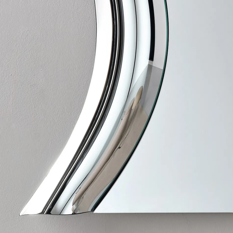 Specchio Modulare con Inserto in Vetro Fuso Realizzato in Italia - Sorya Viadurini