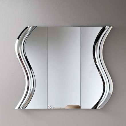 Specchio Modulare con Inserto in Vetro Fuso Realizzato in Italia - Sorya Viadurini