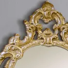 Specchio Ovale Classico Legno Foglia Oro e Argento Made in Italy - Vanessa Viadurini