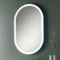 Specchio Ovale con Cornice in Metallo e Luci Made in Italy - Mozart