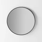 Specchio Parete Retroilluminato con Cornice Nera Made in Italy - Riflessi Viadurini