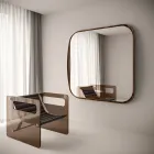 Specchio Quadrato con Cornice in Legno di Design Made in Italy - Vespera Viadurini