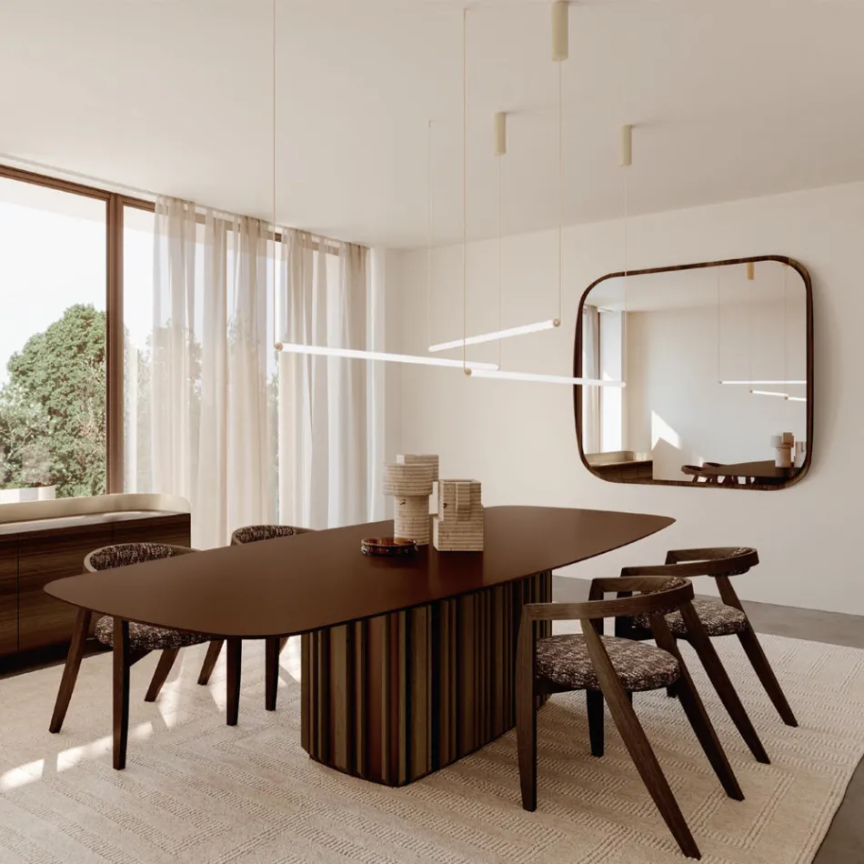 Specchio Quadrato con Cornice in Legno di Design Made in Italy - Vespera Viadurini