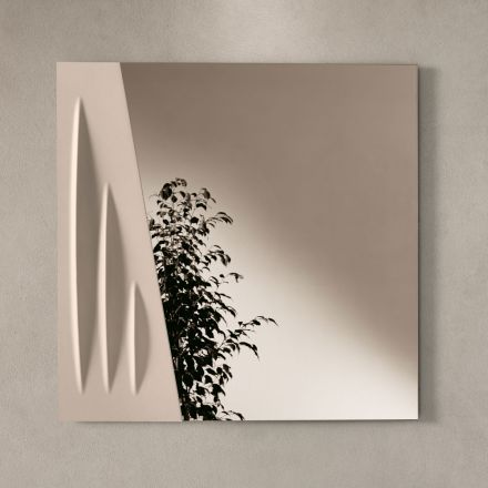 Specchio Quadrato con Inserto Verniciato in Due Colori Made in Italy - Elion Viadurini