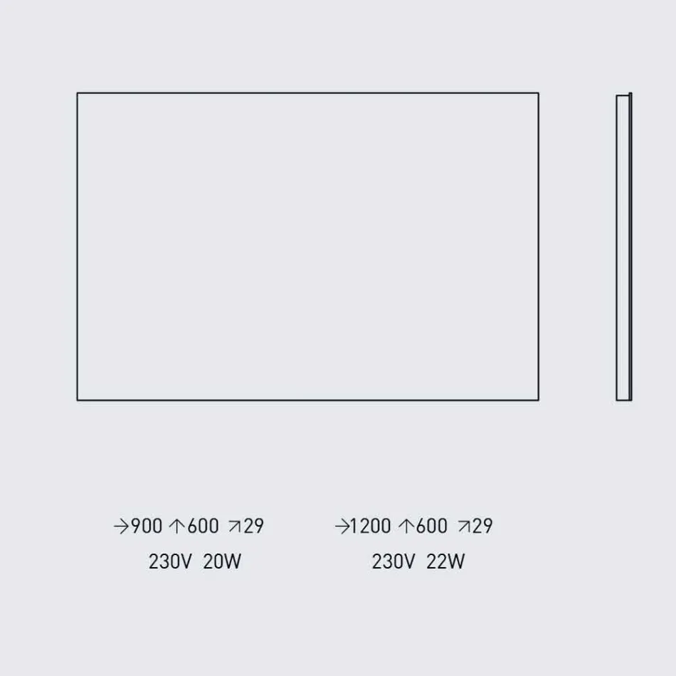 Specchio Retroilluminato da Parete con Telaio in Acciaio Made in Italy - Tundra Viadurini