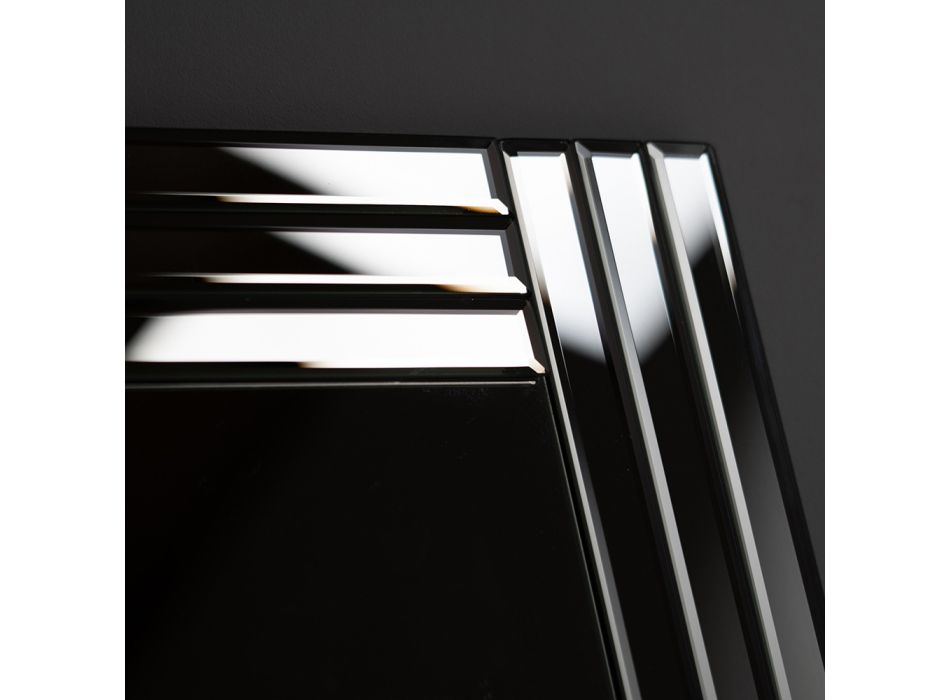 Specchio Rettangolare a Parete con Struttura in Mdf Design Moderno - Brisco Viadurini