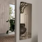 Specchio Rettangolare con Angolo in Vetro Fuso Made in Italy - Adelinda Viadurini