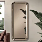 Specchio Rettangolare con Cornice in Cristallo Fuso Made in Italy - Belinda Viadurini