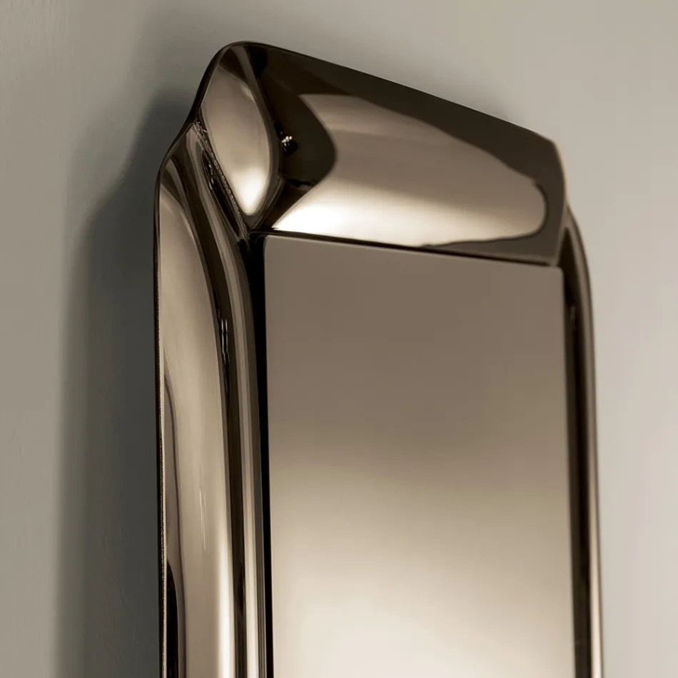 Specchio Rettangolare con Cornice in Cristallo Fuso Made in Italy - Belinda Viadurini