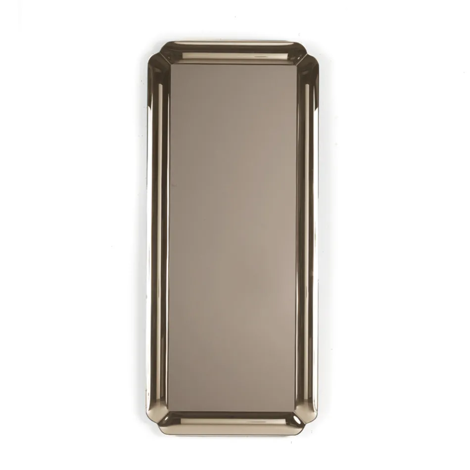 Specchio Rettangolare con Cornice in Cristallo Fuso Made in Italy - Belinda Viadurini