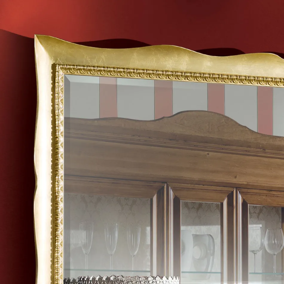 Specchio Rettangolare con Cornice Sagomata Classica Made in Italy - Lara Viadurini