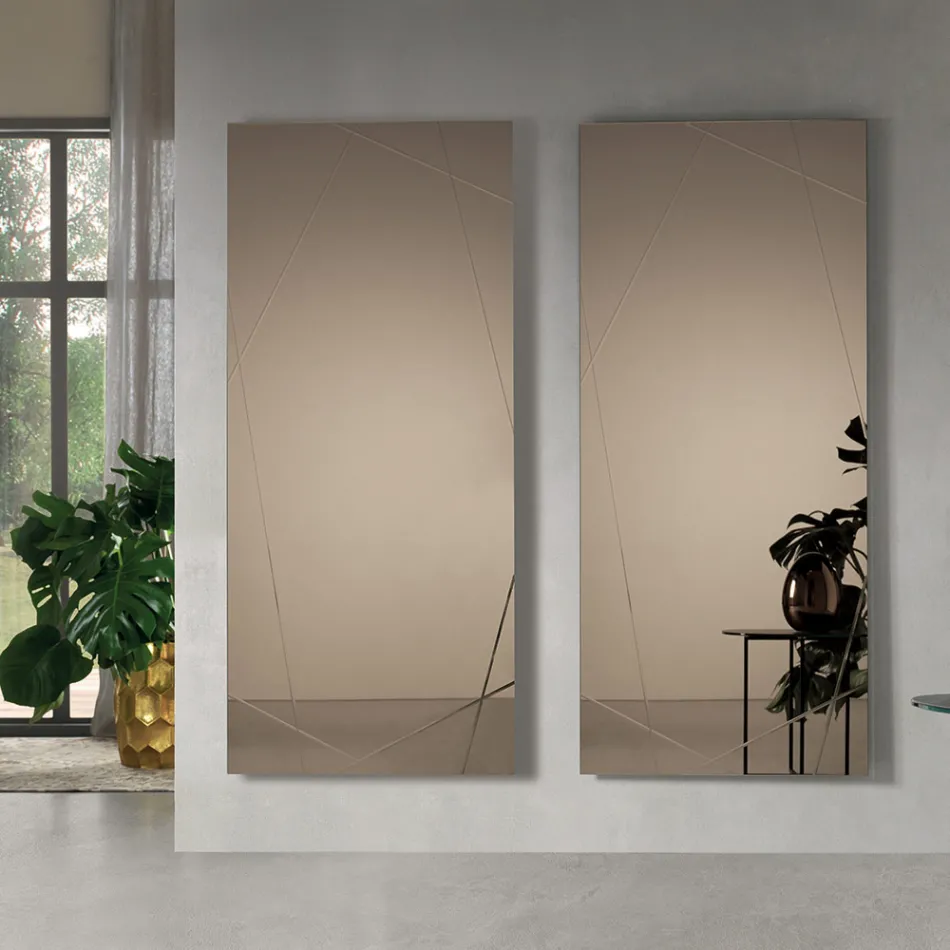 Specchio Rettangolare con Incisioni a Laser Made in Italy - Alberta Viadurini