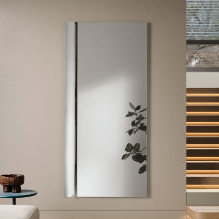 Specchio Rettangolare con Inserto Laterale in Due Colori Made in Italy - Lumis Viadurini