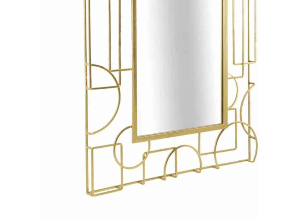 Specchio Rettangolare Design Moderno da Parete in Ferro - Plinio Viadurini