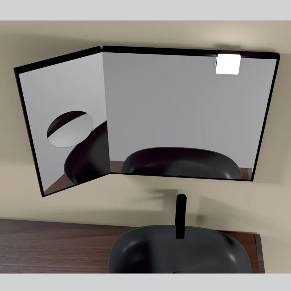 Specchio Rettangolare in Legno e Specchio Ingranditore Made in Italy - Curie Viadurini