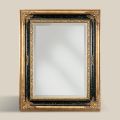 Specchio Rettangolare in Legno Foglia Oro e Nero Made in Italy - Sophie