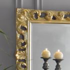 Specchio Rettangolare Legno Foglia Oro Classico Made in Italy - Denver Viadurini