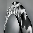 Specchio Rotondo con Cornice in Vetro Mosso Made in Italy - Adelma Viadurini