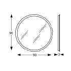 Specchio Rotondo con Illuminazione LED Integrata Made in Italy - Vinci Viadurini